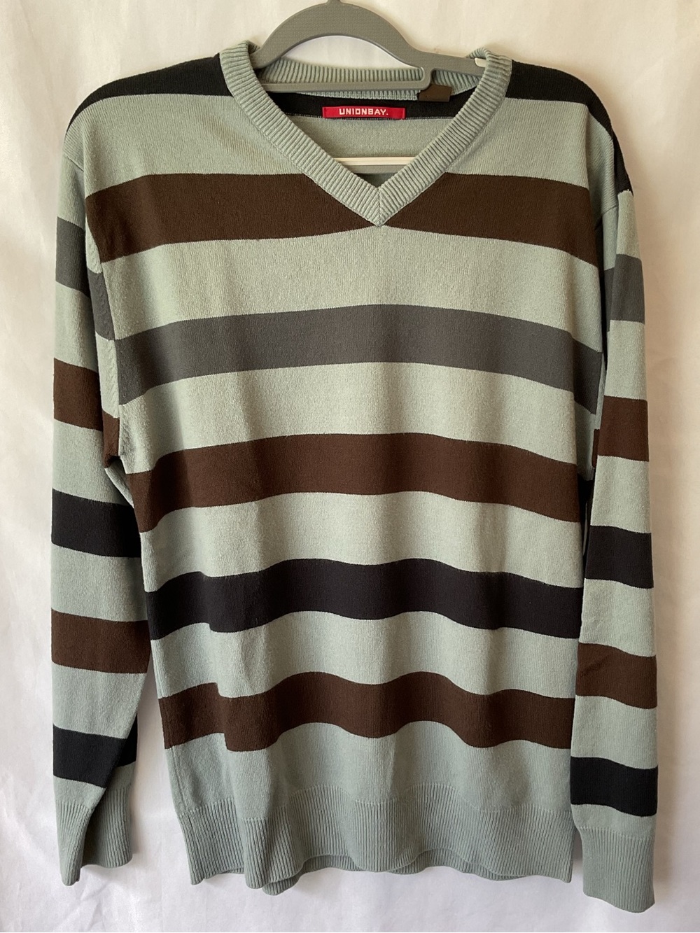 Unionbay Men's V-Neck Striped Sweater